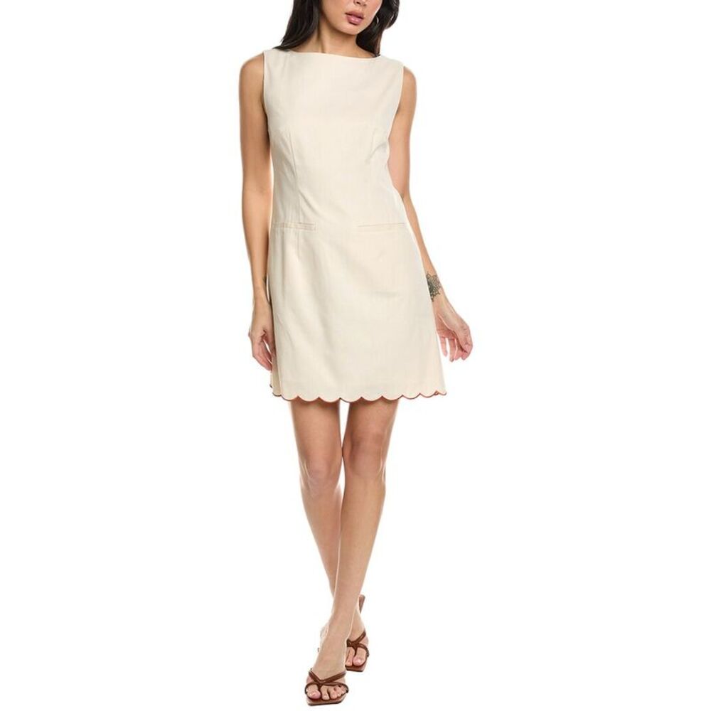 Seraphina Womens  Sleeveless Linen-Blend Mini Dress, White